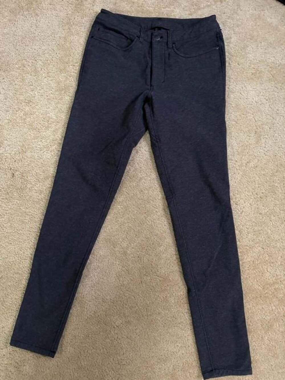 Lululemon ABC Pant Tech Canvas 28/31 Heathered Black Skinny Stretch Fit